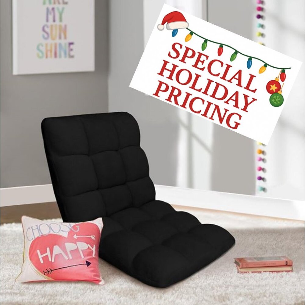 Microfiber Reclining Floor Chair, Gaming Sofa Chair, Adjustable, Cushioned NEW!